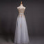 Sweetheart Rhinestone Long A-line Tulle Lace Up Prom Dresses, BG0159