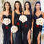 Sheath Navy Blue Tulle Bridesmaid Dresses,Cheap Bridesmaid Dresses,WGY0394