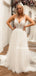 Popular V-neck A-line Beading V Back Long Wedding Dresses. WDS0106