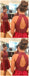 Sexy Two Piece Short Rhinestone Cute Red Homecoming Dresses 2018, BDY0255