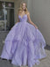 Elegant V-neck Spaghetti straps A-line Prom Dresses,PDS0841