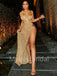 Sexy One-shoulder Side slit A-line Simple Prom Dresses ,PDS0326