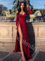 Sexy V-neck Long sleeves Sise slit A-line Prom Dresses,PDS0933