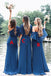 Sheath Dark Blue chiffon Bridesmaid Dresses,Cheap Bridesmaid Dresses,WGY0396
