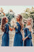 Sheath Dark Blue chiffon Bridesmaid Dresses,Cheap Bridesmaid Dresses,WGY0396