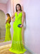 Elegant V-neck Spaghetti straps Sleeveless Mermaid Prom Dresses , PDS0347