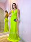 Elegant V-neck Spaghetti straps Sleeveless Mermaid Prom Dresses , PDS0347