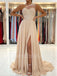 Elegant One-shoulder Side slit A-line Prom Dresses,PDS0524
