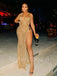 Sexy One-shoulder Side slit A-line Simple Prom Dresses ,PDS0326