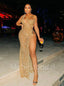 Sexy One-shoulder Side slit A-line Simple Prom Dresses ,PDS0326