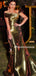 Sparkly One-shoulder Mermaid Gold Long Prom Dresses, PDS0274