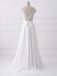 V Neck Lace Straps Simple Custom Cheap Beach Wedding Dresses, WDY0186
