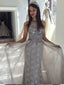 Mermaid Light Grey Prom Dress With Beading ,Cheap Prom Dresses,PDY0557