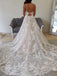 Newest V-neck A-line Lace Appliques Long Wedding Dresses. WDS0109