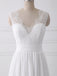 V Neck Lace Straps Simple Custom Cheap Beach Wedding Dresses, WDY0186