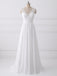V Neck Lace Straps Simple Custom Cheap Beach Wedding Dresses, WDY0186