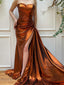 Sexy Sweetheart Mermaid Side Slit Satin Long Prom Dresses, PDS0157