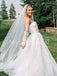Elegant Strapless A-line Lace applique Wedding Dresses, WDY0259
