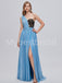 Sexy One shoulder Side slit A-line Prom Dresses,PDS0519