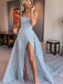 Sexy Strapless Sleeveless Side slit A-line Prom Dresses,PDS1021