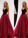 Fashion A-Line Long  Floor-Length Red Organza Sexy Prom Dress, Evening Dress,PDY0354