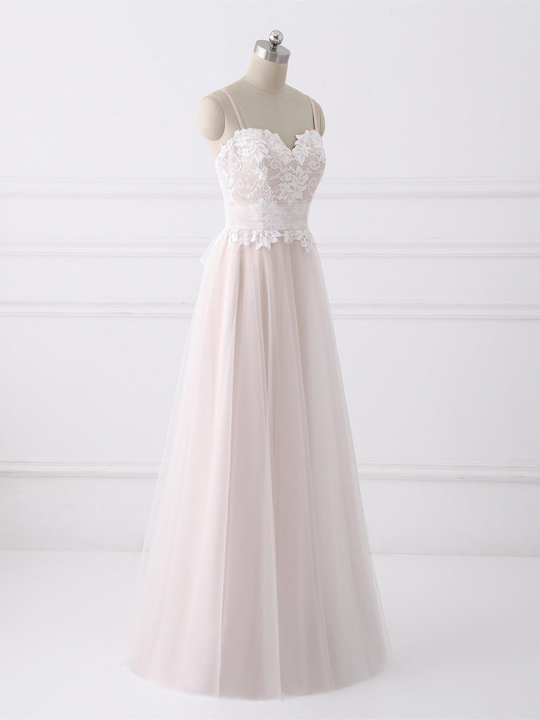 Spaghetti Straps Sweetheart A-line Cheap Wedding Dresses Online, WDY0210