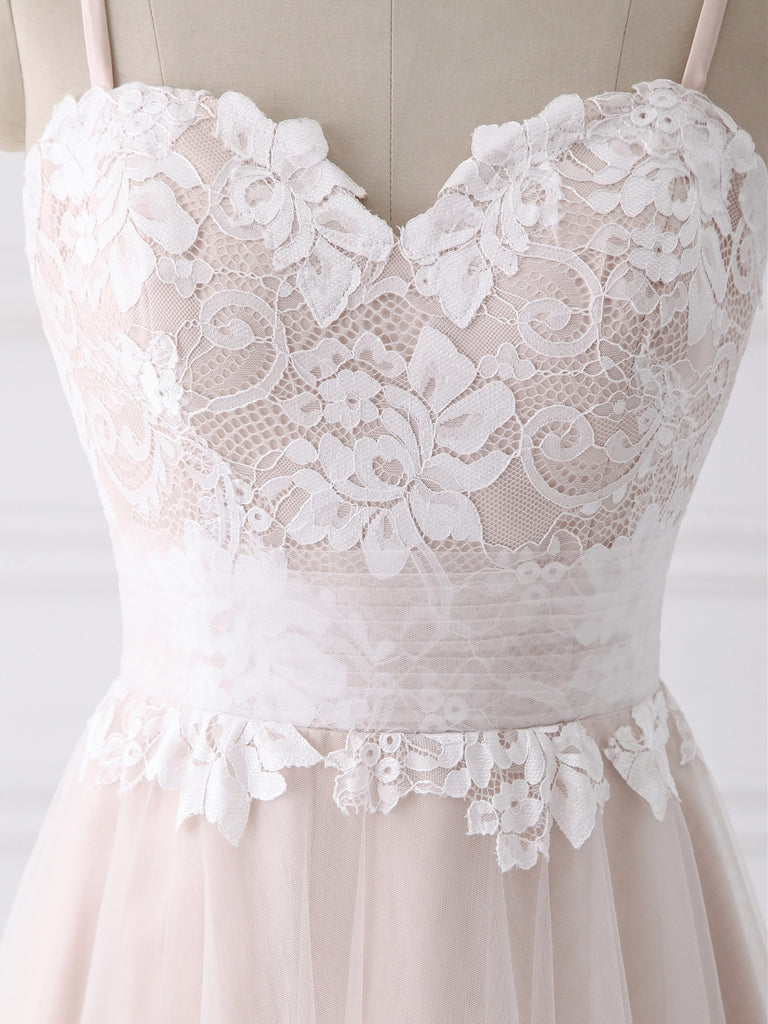 Spaghetti Straps Sweetheart A-line Cheap Wedding Dresses Online, WDY0210