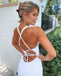 Simple Halter Mermaid Sleeveless Open Back Long Wedding Dresses, WDS0074