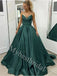 Elegant Spaghetti straps V-neck A-line Prom Dresses,PDS0962