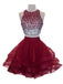 Sexy Open Back Two Pieces Red Homecoming Dresses 2018, BDY0242