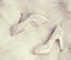 Lace Fish Toe White High Heels Wedding Bridal Shoes, SY0121