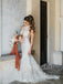 Simple Halter Mermaid Lace applique Wedding Dresses, WDY0241