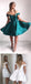 A-line Off-the-Shoulder Green Satin Homecoming Dress ,Short Prom Dresses,BDY0349