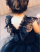 Navy Blue Tulle Flower Girl Dress with Ruffles,Cheap Flower Girl Dresses ,FGY0235