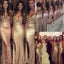 Sexy Seqin Mermaid Side Split Sparkly Women Cheap Long Wedding Party Bridesmaid Dresses, WGY0272