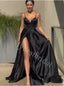 Elegant V-neck Side slit A-line Prom Dresses,PDS0790