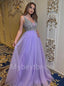Simple V-neck A-line Sleeveless Prom Dresses , PDS0333