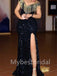 Sexy V-neck Off-shoulder Side slit Mermaid Prom Dresses , PDS0395