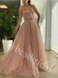 Elegant Strapless Sleeveless A-line Long Prom Dress,PDS1056