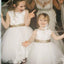 A-Line White Tulle Gold Sequined Lace Flower Girl Dress,Cheap Flower Girl Dresses ,FGY0222