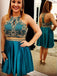 Teal  Cheap Cute Short Two Piece Homecoming Dresses Under 2018, BDY0246