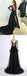 Hot Sale Black Lace Beaded Long A-line Satin Side Slit Prom Dresses, BG0284
