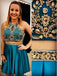 Teal  Cheap Cute Short Two Piece Homecoming Dresses Under 2018, BDY0246