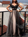 Elegant V-neck Cap sleeves A-line Prom Dresses,PDS0807