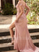 Elegant Sweetheart Off shoulder Side slit Sheath Prom Dresses, PDS0533