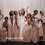 Spaghetti straps V-neck A-line Floor-length Elegant Simple Long Bridesmaid Dresses, BDS0265