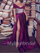 Sexy V-neck Off-shoulder Side slit Mermaid Prom Dresses , PDS0398