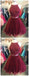 Two Piece Cheap Short Lace Beaded Dark Red Homecoming Dresses 2018, BDY0254