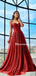 Elegant Red Straight A-line Simple Long Prom Dresses, PDS0236