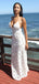 Simply V Neck White Tulle Backless Criss-cross Long Prom Dress,Evening Dresses,Party Dresses,PDY0326